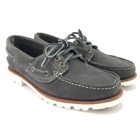 timberland grey boat shoes
